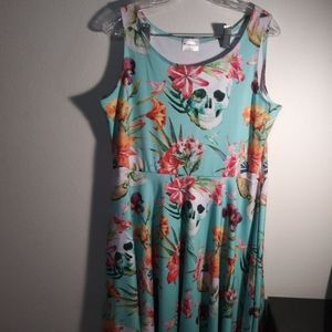 2xl skull and flower racerback dress